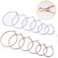 thumbnail image 3 of 12 Pairs 6 Sizes Beading Earring Hoop Round Earrings Hypoallergenic Hoop Earrings Open Beading Hoop Earring Findings for DIY Crafts Gift Wedding Party Festival Favor(Gold, Silver), 3 of 5