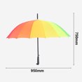 thumbnail image 2 of 16K Color Rainbow Umbrella Long Handle Auto-Opening Sun/Rain Umbrella with, 2 of 7