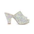 thumbnail image 3 of BLISSFUL STEP Women's Shoes Platform Sandals Floral Chunky Heels Slides Sandals Mint Green 10, 3 of 7