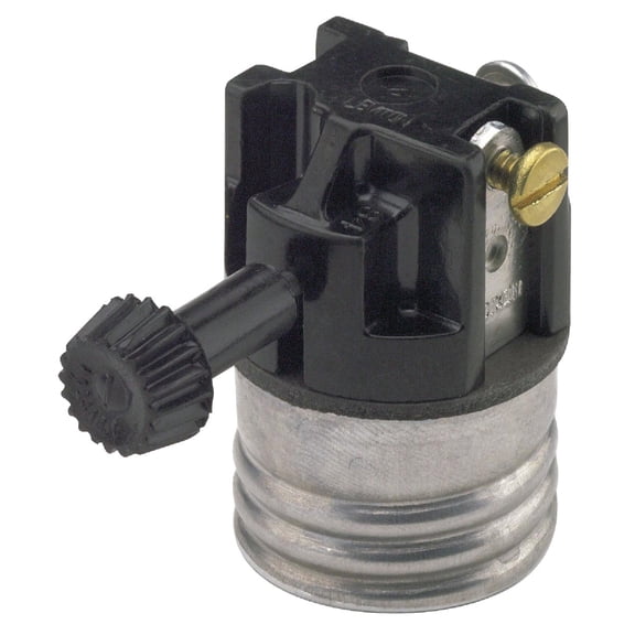 Leviton 07090-00M Aluminum Incandescent Medium Base 3-Way Turn Knob Socket