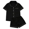 thumbnail image 3 of Audhol Pajamas for Women Set Satin Silk Loungewear Sets Sleepwear Womens Set Button Down Pajamas Two Piece Women Suits Sets Silk Pajamas for Women Black L, 3 of 6