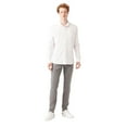 thumbnail image 5 of Avva Men's 100% Cotton, Regular Fit, Long Sleeve, Classic Collar, Knitted Fabric Shirt, X-Large, White, 5 of 7