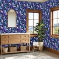 thumbnail image 4 of Peel and Stick Wallpaper Abstract Elegance Teal Violet Wall Mural 23.6in x 9.8ft Self Adhesive Removable Wall Paper Renter Friendly Wallpaper for Nursery Bedroom Cabinets, 4 of 8