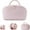 Pink, variant on SYDZL Large Capacity Makeup Bag for Women, Wide Open Lay-Flat Cosmetic Case, Water-Resistant Puffy Padded Organizer, Travel Toiletry Bag with Compartments for Brushes, Portable Beige