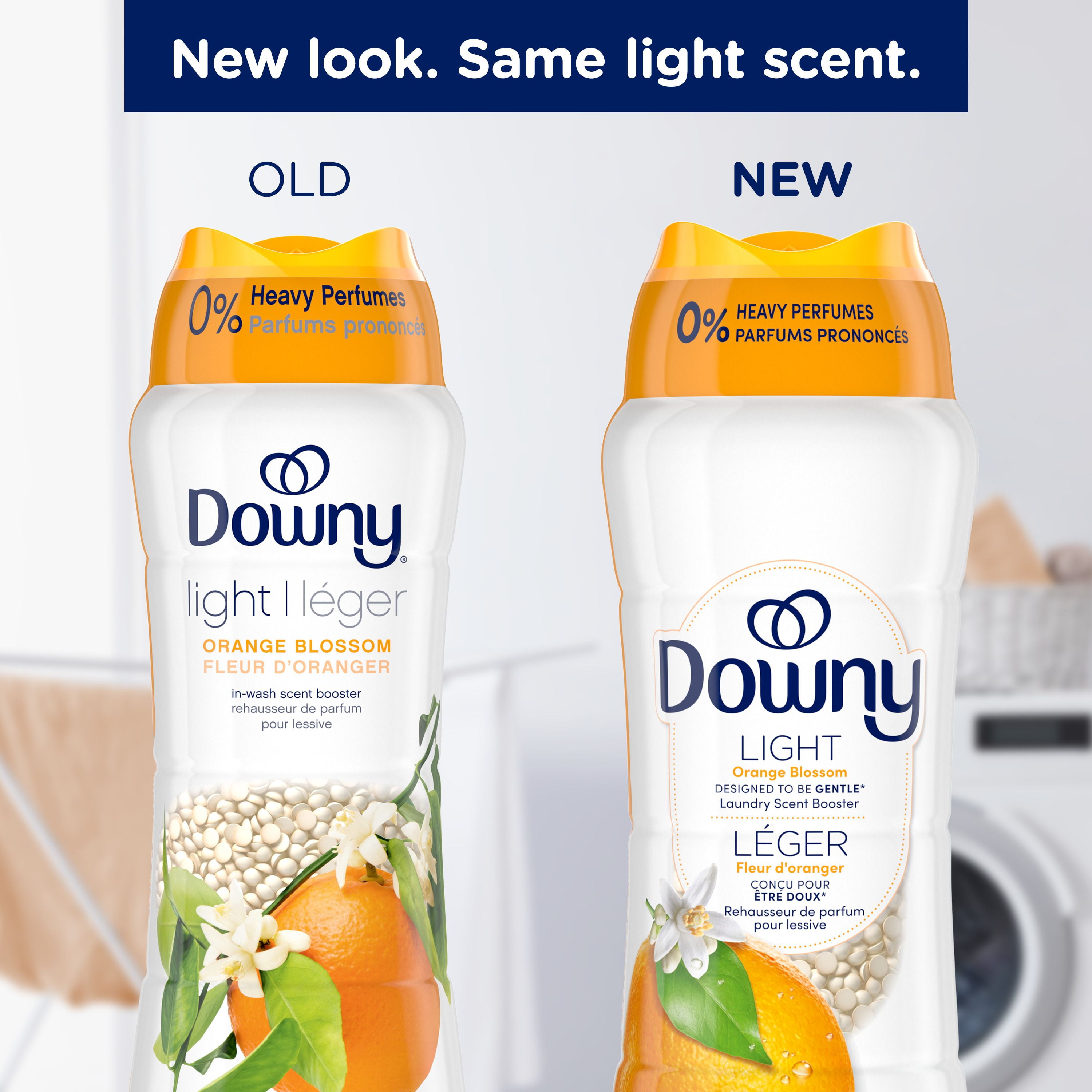 Downy Light Laundry Scent Booster Beads, Orange Blossom Scent, In-wash fabric beads designed to be gentle with a light boost of scent, No Heavy Perfumes