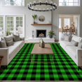 thumbnail image 4 of Area Rug 60×96in, St. Patrick's Day Green and Black Plaid Floor Carpet Living Room Rug, Buffalo Checker Non-Slip Welcome Mat Indoor Rugs for Bedroom Dining Room, 4 of 9