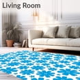 thumbnail image 2 of ODIKA 4'x6' Machine Washable Non-Slip Area Rug, Yoga Towel with Kaleidoscope Flower Power Graphics High Traffic Rug with Pad, Blue, 713865, 2 of 8