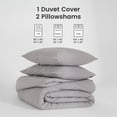 thumbnail image 5 of Sonive Washed Duvet Cover Sets Queen 3 Piece, Soft and Cozy, Washed Textured Wrinkled Design (Gull Grey, Queen), 5 of 8