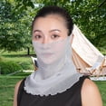 thumbnail image 3 of Chiffon Neck Gaiter with Earloops for Women Breathable UV Sun Protection Face Bandana Scarf for Outdoor Cycling Travel, 3 of 8
