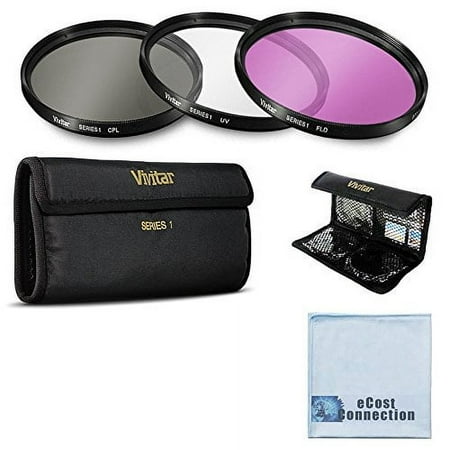 Vivitar 3 Piece UV / CPL / FLD 52mm Filter Kit for Nikon Cameras + eCostConnection Microfiber Cloth