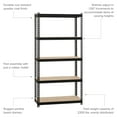 thumbnail image 3 of Iron Horse 2300 Riveted Steel Shelving 5-Shelf Unit, 18D x 36W x 72H, Black, 3 of 17