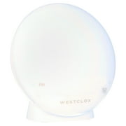 Westclox 5 White Electric Sunrise Simulator Alarm Clock with Digital LED Display and Dimmable Nightlight