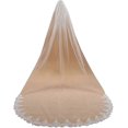 thumbnail image 1 of Velo de novia Babyonline con borde de encaje blanco marfil, largo catedral, con peine, talla única, 1 of 5