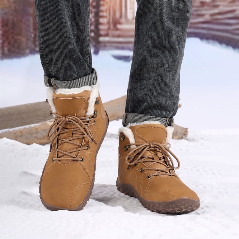 Men\'s Snow Boots Lightweight Waterproof Winter Boots Fur Lined Anti-slip Shoes Ecetana Mens Wide Toe Snow Boots Lightweight Waterproof  main image 3