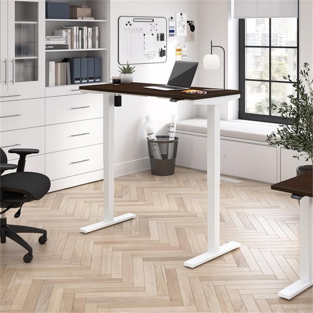 Scranton & Co Engineered Wood 48W Adjustable Standing Desk in Mocha Cherry