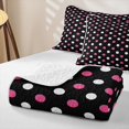thumbnail image 4 of Erosebridal Hot Pink Black Polka Dot Bed Spread Queen,Dual Tone Circle Girl Queen Coverlet Set For Girls,3pcs, 4 of 7