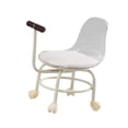 thumbnail image 4 of Lipstore Tabouret Roulant Bas Mobile Siège à Roulettes Rotation à 360 Degrés avec Roulettes Universelles Blanc, 4 of 8