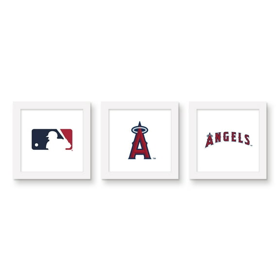 Gallery Pops MLB - Los Angeles Angels - Team Wall Art Bundle (3-Pack), White Framed Version, 12" x 12"