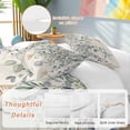 thumbnail image 2 of 3 Piece Blue Eucalyptus Coastal Duvet Cover Set Twin Size, Microfiber Comforter/Quilt Cover with Corner Ties and 2 Pillowcases, Starfish Shell Summer All Season Soft Bedding with Zipper Closure, 2 of 8