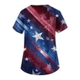 thumbnail image 4 of 250 Anniversary Usa Scrub Tops for Women Usa Flag Print 4th Of July Patriotic Star V Neck T Shirts Short Sleeve Regular Fit Quick Dry Nursing Uniforms with Pockets, #01 Light Blue, S, 4 of 4