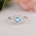 thumbnail image 2 of Mooneye 5mm Heart Shape Blue Topaz 925 Sterling Silver Solitaire Women Wedding Ring, 2 of 8