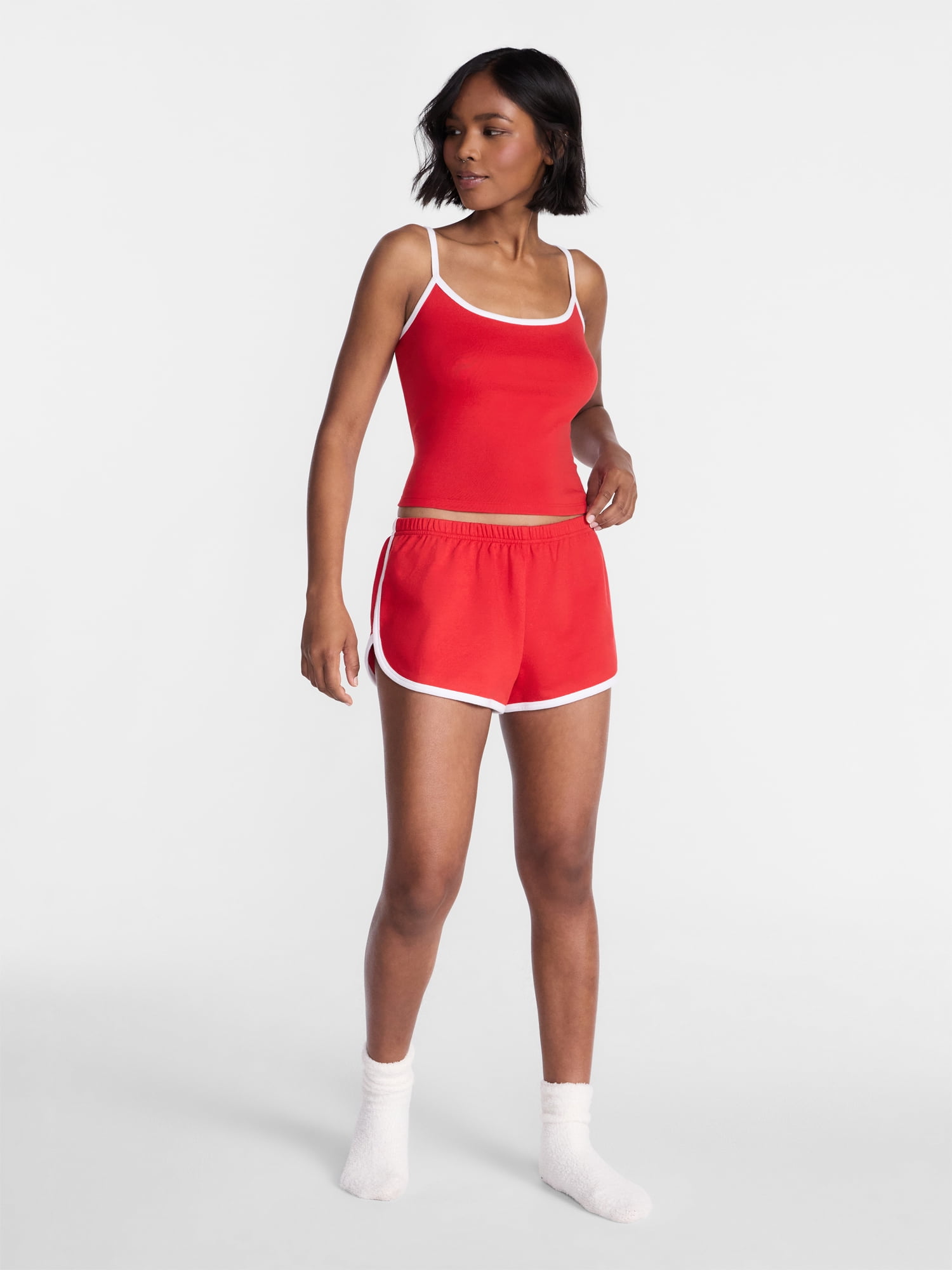 No Boundaries Sports Tank Top and Shorts Sleep Set, 2-Piece, Women's XS-XXL