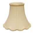 thumbnail image 2 of 18" Ivory Slanted Scallop Bell Monay Shantung Lampshade, 2 of 3