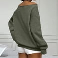 thumbnail image 3 of Fall Fashion Womens Off Shoulder Sweatshirt Slouchy Pullover Tops Solid with Pocket, 3 of 6