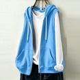 thumbnail image 5 of JOANKDMI Women Sleeveless Jacket Hoodie Full Zip Vest Casual Summer Fall Sweatshirt Activewear with Pockets Drawstring Lightweight Workout Sports Athletic Tops, 5 of 8