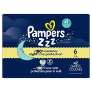 Pampers Swaddlers Overnight Zzz Baby Diapers Size 6, 42 Count (Select for More Options)