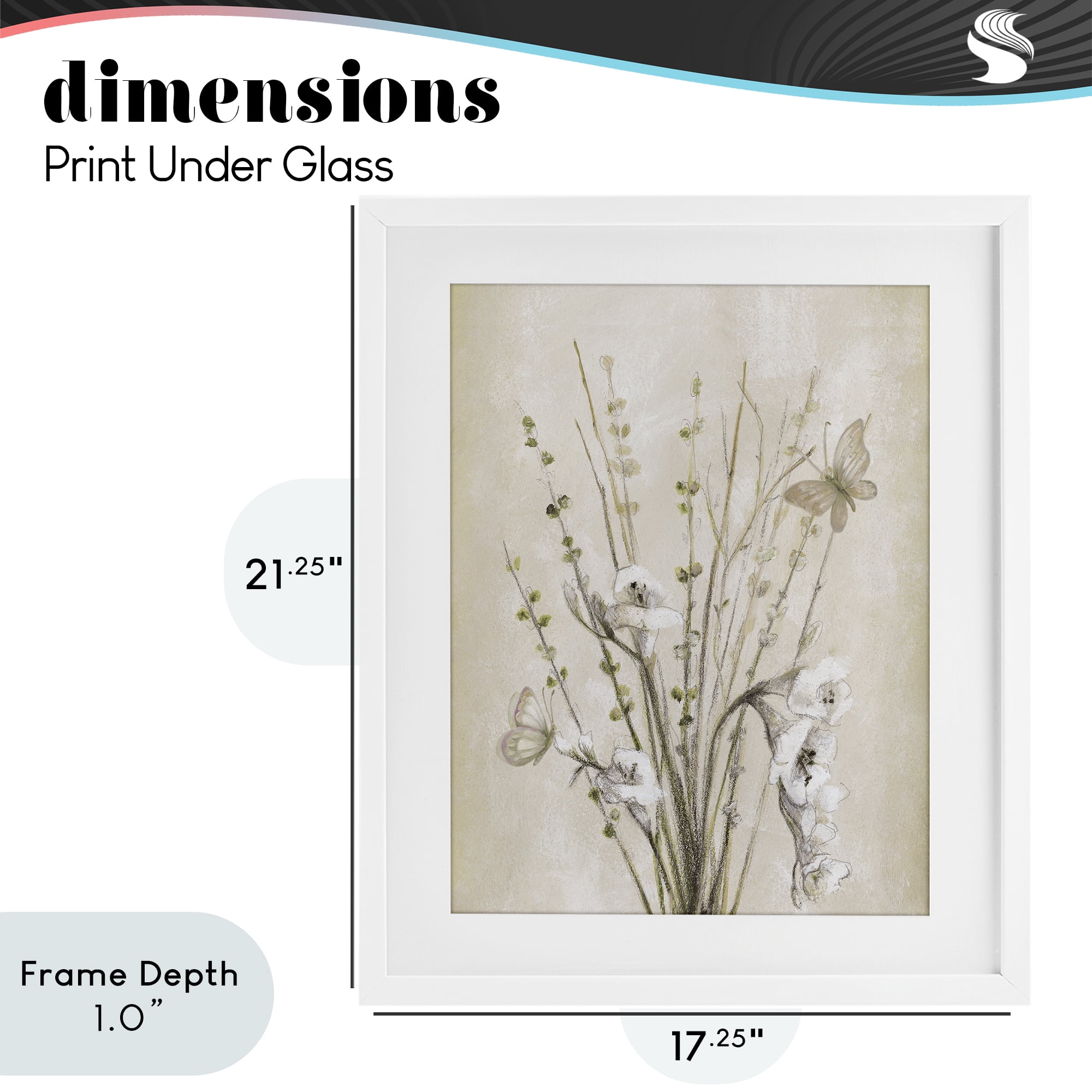Stupell Industries Fresia & Date Branch White Framed Print Under Glass, design by Lanie Loreth