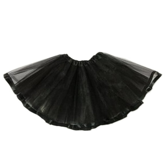 Cathalem Tulle Skirt for Girls Girls Metallic Skater Skirts Shiny Flared Holographic (Black,One Size)