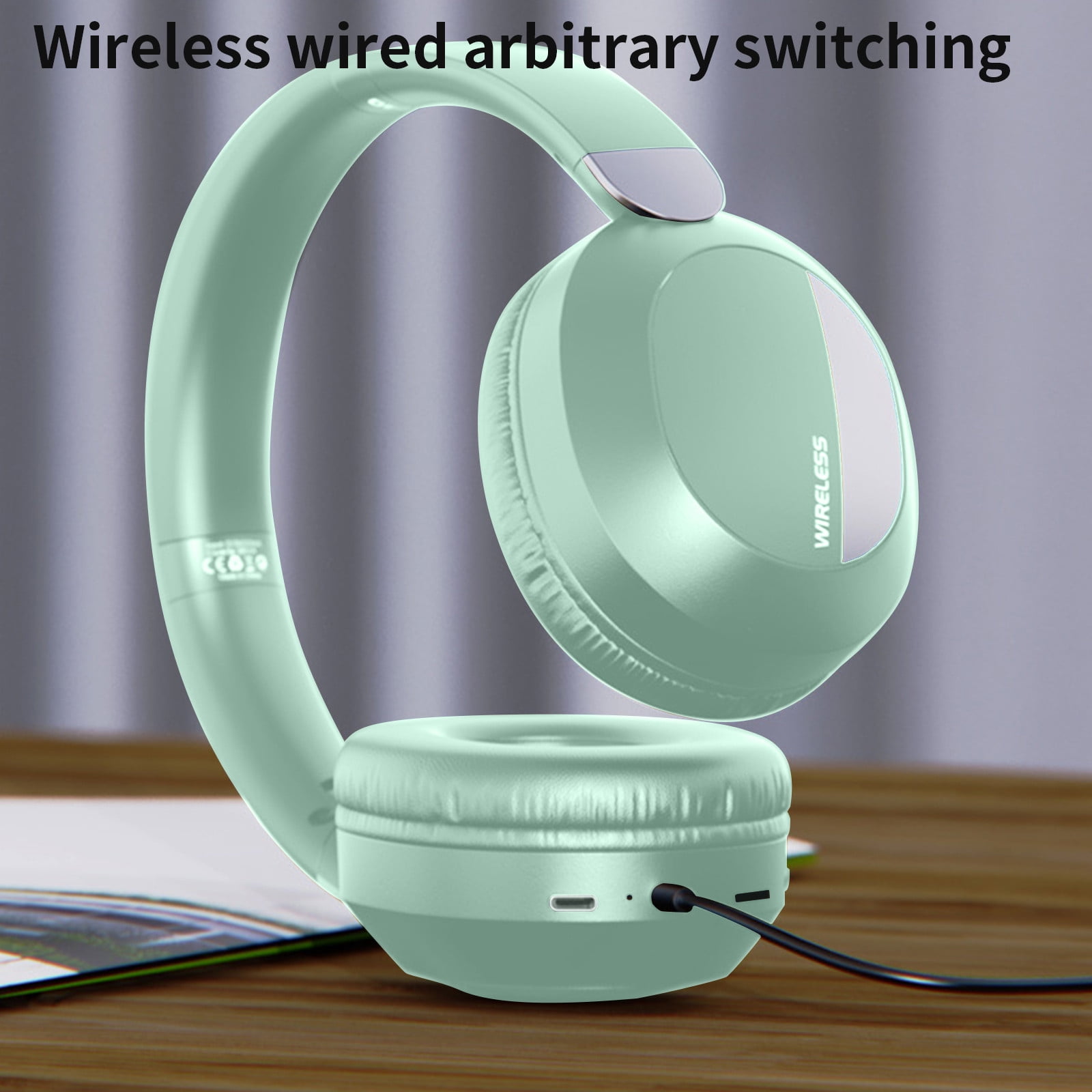 Wireless Headphones Over Ear, 70H Playtime Headphone Wireless Bluetooth 5.1,3EQ Modes & HiFi Stereo Bluetooth Headset with Deep Bass, Foldable Lightweight Headphones with Microphone for Travel/Work