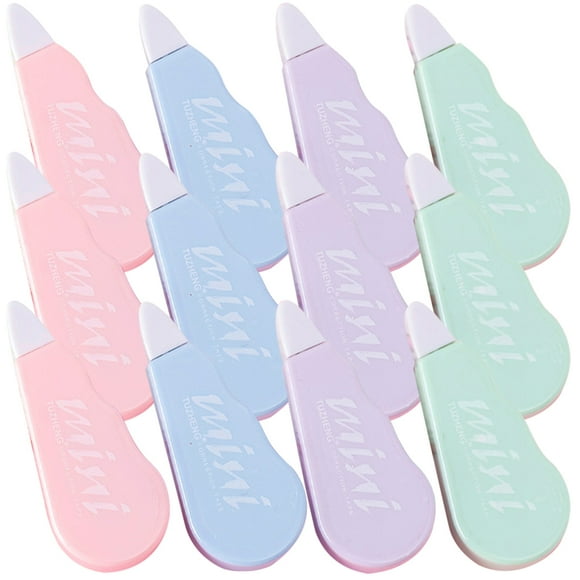 Miangastore 12Set Correction Tape Aesthetic Plastic Assorted Color Student Supplies