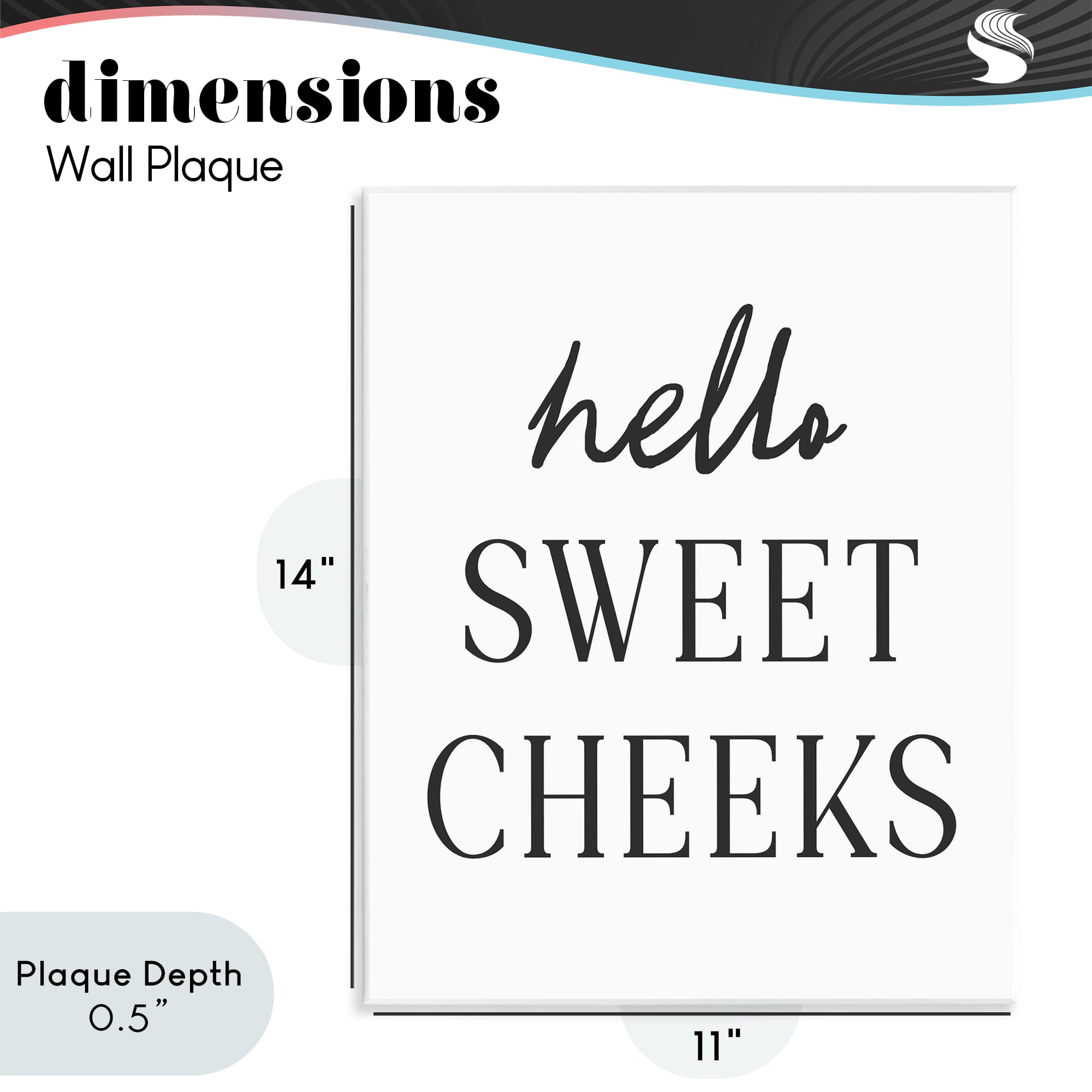 Stupell Industries Sweet Cheeks Bathroom Humor Wall Plaque Art, design by Lettered and Lined