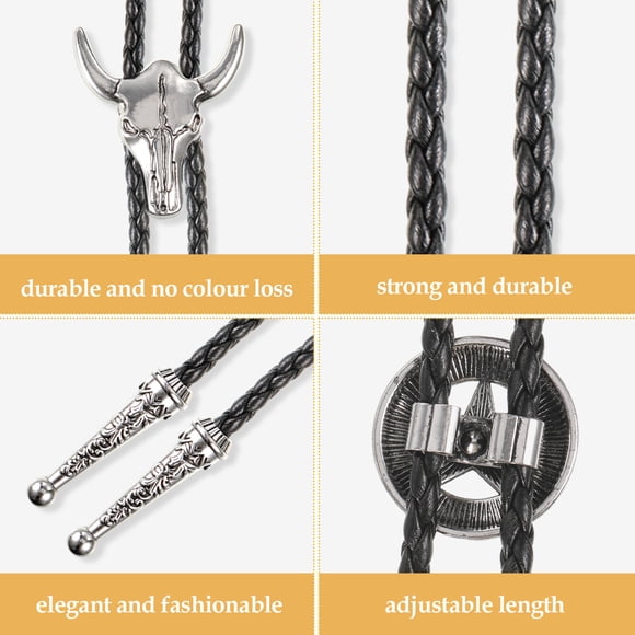 Wweixi 2pcs/set Trendy Bolo Tie Wide Applications Fashionable And Retro Retro Shirt Chain Bolo Collar