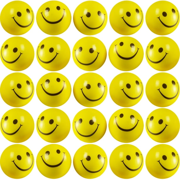 Stress Balls Bedwina Smile Face de 2 pulgadas para niños y adultos (24 unidades)
