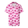 thumbnail image 6 of larppty Womens Hawaiian Button Down Shirts Short Sleeve Casual Floral Tropical Shirt Summer Beach Shirt Cool Button Up Tops（Pink， XXXXL）, 6 of 7