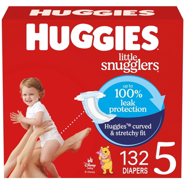 Pañales HUGGIES Little Snugglers talla 5 (12-17 kg), 132 unidades