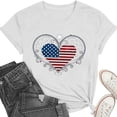 thumbnail image 5 of Xdegoge 4th of July Ornate Flag Heart Graphic T Shirt for Women Short Sleeve Crewneck Patriotic USA Stars and Stripes Summer Casual Loose Graphic Tees Tops, 5 of 6