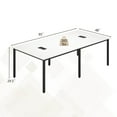 thumbnail image 3 of Costway 1 PCS 95 Pouces x 48 Pouces Grande Table de Réunion Peut Accueillir jusqu'à 10 Personnes 2 Oeillets de Câble pour Bureau Blanc, 3 of 8