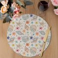 thumbnail image 3 of Nautical Coastal Round 15 Inch Placemats Set of 8, Summer Ocean Shell Starfish Floral HeatResistant Non Slip Place Mats for Dining Table, Wipeable Braided Kitchen Table Mats for Housewarming, 3 of 9