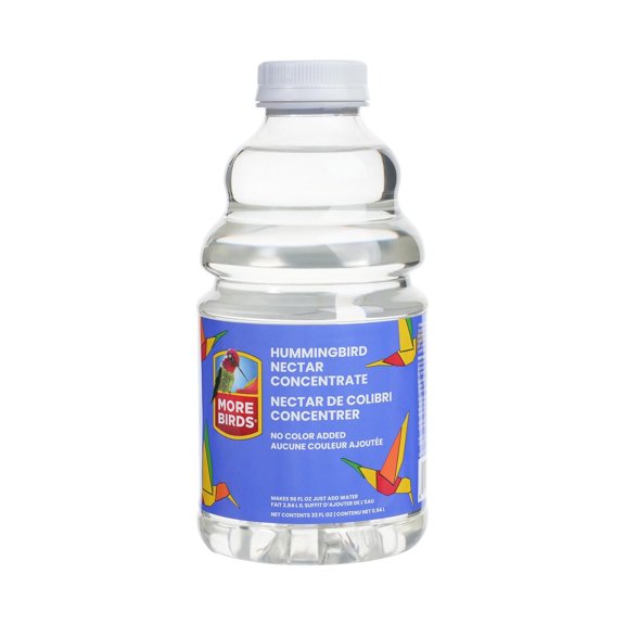 Concentré liquide transparent de nectar pour colibris complètement naturel de More Birds, 32 onces fluides