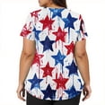 thumbnail image 4 of Iaqnaocc 4th of July Scrubs for Women Patriotic Oversized American Flag Stars Nurse Working Uniforms Retro V Neck Scrub Shirt Independence Day Nursing Scrubs with Pockets Watermelon Red S, 4 of 5