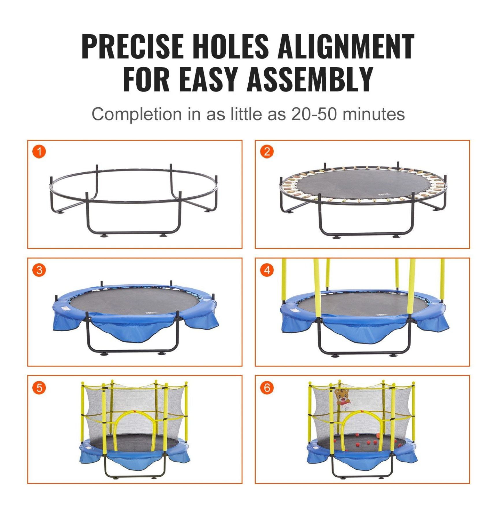 5FT Trampoline for Kids, 60" Indoor Outdoor Trampoline with Enclosure & Basketball Hoop, Mini Toddler Trampoline for 3+ Years Old, Birthday Gifts