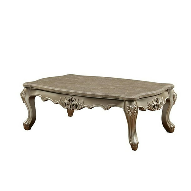 Marble Top Wooden Coffee Table With, Queen Anne End Table Legs