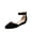 BLACK-NUBUCK, variant on BURUDANI Women Flats Shoes Low Wedge Sandals Ankle Strap Pointed Toe
