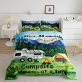 thumbnail image 1 of Erosebridal Rustic Camping Bedding Twin Comforter Set, Adventure Down Comforter, Happy Camping Decor, Reversible 2 Pieces, 1 of 7