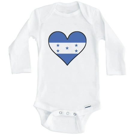 

Honduran Flag Baby Bodysuit - Cute Honduran Flag Heart - Honduras Baby Bodysuit (Long Sleeve) 0-3 Months White