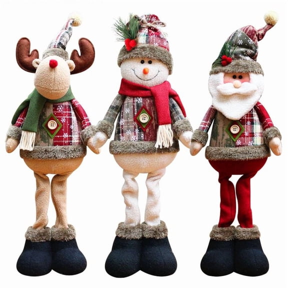 Christmas Santa Claus Elk Snowman Window Decoration Christmas Dolls
